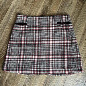 Copper Key size L Holiday red black green plaid A-line skirt juniors Christmas